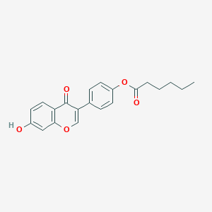 molecular formula C21H20O5 B191407 Hexanoic Acid 4-(7-Hydroxy-4-oxo-4H-1-benzopyran-3-yl)phenyl Ester CAS No. 602329-51-1