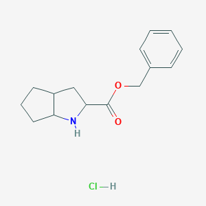 molecular formula C15H20ClNO2 B019151 (2S,3aS,6aS)-Benzyl octahydrocyclopenta[b]pyrrole-2-carboxylate hydrochloride CAS No. 87269-87-2