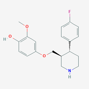 4-(4-Fluorophenyl)-3-(4-hydroxy-3-methoxyphenoxymethyl)piperidine