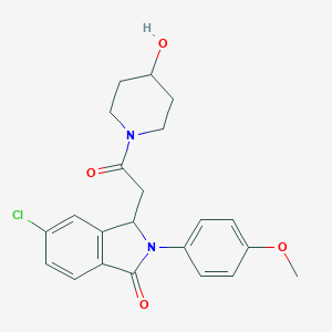 1-((6-Chloro-2,3-dihydro-2-(4-methoxyphenyl)-3-oxo-1H-isoindol-1-yl)acetyl)-4-piperidinol