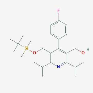 molecular formula C25H38FNO2Si B019177 3-Tert-butyldimethylsilyloxymethyl-2,6-diisopropyl-4-(4-fluorophenyl)-5-hydroxymethyl-pyridine CAS No. 124863-82-7