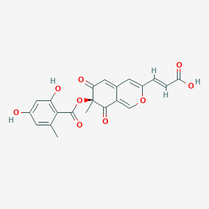 molecular formula C21H16O9 B191890 Mitorubrinic acid, (S)- CAS No. 58958-07-9