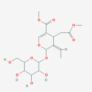 molecular formula C18H26O11 B191998 Methyl (5Z)-5-ethylidene-4-(2-methoxy-2-oxoethyl)-6-[3,4,5-trihydroxy-6-(hydroxymethyl)oxan-2-yl]oxy-4H-pyran-3-carboxylate CAS No. 30164-95-5