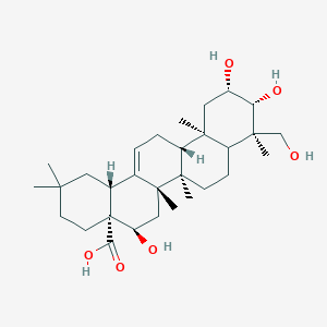 molecular formula C30H48O6 B192143 (4aR,5R,6aR,6aS,6bR,9R,10R,11S,12aR,14bR)-5,10,11-trihydroxy-9-(hydroxymethyl)-2,2,6a,6b,9,12a-hexamethyl-1,3,4,5,6,6a,7,8,8a,10,11,12,13,14b-tetradecahydropicene-4a-carboxylic acid CAS No. 22338-71-2