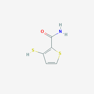 molecular formula C5H5NOS2 B019221 3-Mercaptothiophene-2-carboxamide CAS No. 104728-24-7
