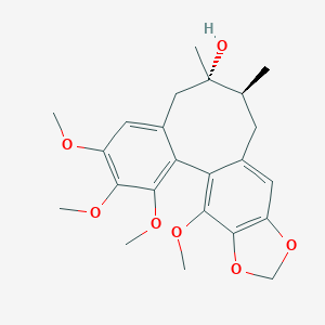 molecular formula C23H28O7 B192346 (9R,10R)-3,4,5,19-tetramethoxy-9,10-dimethyl-15,17-dioxatetracyclo(10.7.0.0^(2,7).0^(14,18))nonadeca-1(19),2(7),3,5,12,14(18)-hexaen-9-ol CAS No. 58546-54-6