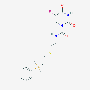 molecular formula C17H22FN3O3SSi B019237 1(2H)-Pyrimidinecarboxamide, 3,4-dihydro-N-(2-((2-(dimethylphenylsilyl)ethyl)thio)ethyl)-dioxo-5-fluoro- CAS No. 103579-36-8