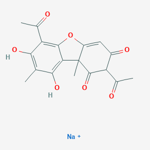 molecular formula C18H16NaO7+ B192403 Sodium usnate CAS No. 34769-44-3