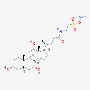 molecular formula C26H45NNaO7S B192405 Sodium taurocholate, BRP, European Pharmacopoeia (EP) Reference Standard CAS No. 145-42-6