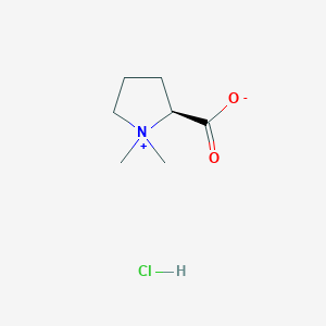molecular formula C7H13NO2·HCl B192436 (S)-2-Carboxy-1,1-dimethylpyrrolidinium chloride CAS No. 4136-37-2