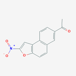 molecular formula C14H9NO4 B019258 ETHANONE, 1-(2-NITRONAPHTHO(2,1-b)FURAN-7-YL)- CAS No. 101688-07-7