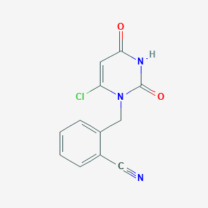 molecular formula C12H8ClN3O2 B192840 2-((6-Chloro-2,4-dioxo-3,4-dihydropyrimidin-1(2H)-yl)methyl)benzonitrile CAS No. 865758-95-8