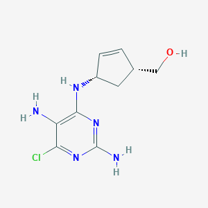 molecular formula C10H14ClN5O B192907 ((1R,4S)-4-((2,5-Diamino-6-chloropyrimidin-4-yl)amino)cyclopent-2-en-1-yl)methanol CAS No. 122624-77-5