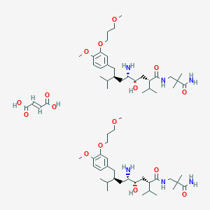 molecular formula C64H110N6O16 B192977 Aliskiren hemifumarate CAS No. 173334-58-2