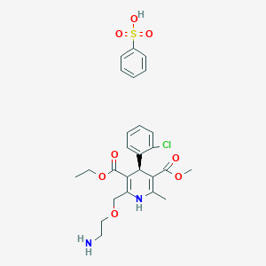 molecular formula C20H25ClN2O5.C6H6O3S B192988 Levamlodipine Besylate CAS No. 150566-71-5