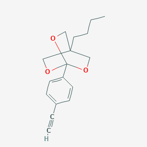 molecular formula C17H20O3 B019302 2,6,7-Trioxabicyclo(2.2.2)octane, 4-butyl-1-(4-ethynylphenyl)- CAS No. 108614-27-3