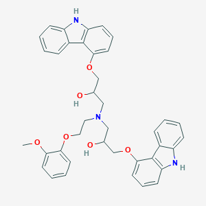 molecular formula C39H39N3O6 B193026 3,3'-(2-(2-Methoxyphenoxy)ethylazanediyl)bis(1-(9H-carbazol-4-yloxy)propan-2-ol) CAS No. 918903-20-5