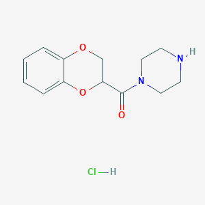 molecular formula C13H17ClN2O3 B193073 1-(2,3-Dihydro-1,4-benzodioxin-2-ylcarbonyl)piperazine hydrochloride CAS No. 70918-74-0