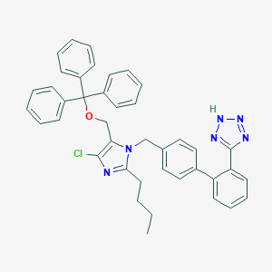 molecular formula C41H37ClN6O B193136 5-(4'-((2-Butyl-4-chloro-5-(((triphenylmethyl)oxy)methyl)-1H-imidazol-1-yl)methyl)biphenyl-2-yl)-1H-tetrazole CAS No. 1006062-28-7