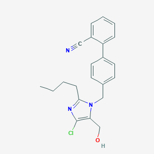 B193149 2-[4-[[2-Butyl-4-chloro-5-(hydroxymethyl)imidazol-1-yl]methyl]phenyl]benzonitrile CAS No. 114772-55-3
