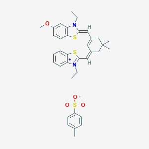3-Ethyl-2-({3-[(3-ethyl-5-methoxy-1,3-benzothiazol-2(3H)-ylidene)methyl]-5,5-dimethylcyclohex-2-en-1-ylidene}methyl)-1,3-benzothiazol-3-ium 4-methylbenzene-1-sulfonate