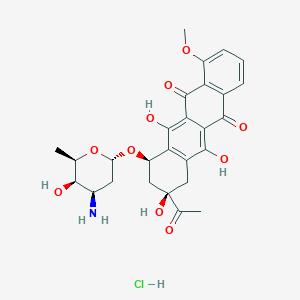molecular formula C27H30ClNO10 B193335 [(2S,3S,4S,6R)-6-[[(1S,3S)-3-acetyl-3,5,12-trihydroxy-10-methoxy-6,11-dioxo-2,4-dihydro-1H-tetracen-1-yl]oxy]-3-hydroxy-2-methyloxan-4-yl]azanium;chloride CAS No. 23541-50-6