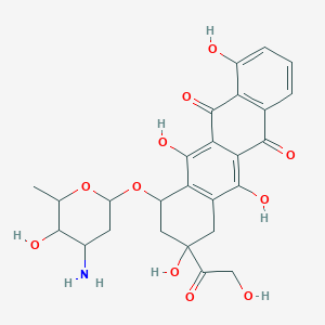 molecular formula C26H27NO11 B193377 7-(4-amino-5-hydroxy-6-methyloxan-2-yl)oxy-4,6,9,11-tetrahydroxy-9-(2-hydroxyacetyl)-8,10-dihydro-7H-tetracene-5,12-dione CAS No. 69401-50-9