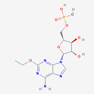 molecular formula C12H18N5O8P B193419 2-Ethoxy-9-(5-O-phosphono-beta-D-arabinofuranosyl)-9H-purin-6-amine CAS No. 159002-28-5
