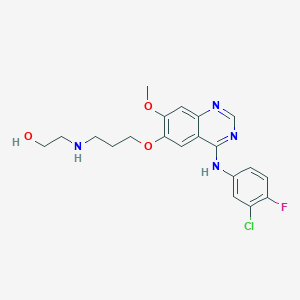 molecular formula C20H22ClFN4O3 B193437 3-去吗啡啉基-3-羟乙氨基吉非替尼 CAS No. 847949-56-8