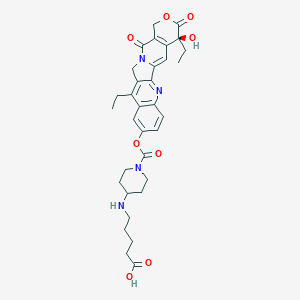 molecular formula C33H38N4O8 B193445 7-Ethyl-10-(4-N-aminopentanoic acid)-1-piperidino)carbonyloxycamptothecin CAS No. 181467-56-1