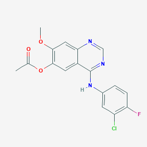 molecular formula C17H13ClFN3O3 B193446 4-((3-Chloro-4-fluorophenyl)amino)-7-methoxyquinazolin-6-yl acetate CAS No. 788136-89-0