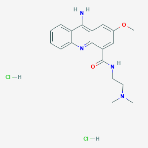 molecular formula C19H24Cl2N4O2 B019352 4-Acridinecarboxamide, 9-amino-N-(2-(dimethylamino)ethyl)-2-methoxy-, dihydrochloride CAS No. 100113-04-0