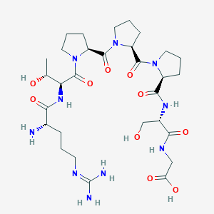 molecular formula C30H50N10O10 B019357 Arginyl-threonyl-prolyl-prolyl-prolyl-seryl-glycine CAS No. 101020-48-8
