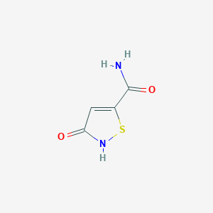 molecular formula C4H4N2O2S B019379 5-Isothiazolecarboxamide, 2,3-dihydro-3-oxo- CAS No. 62020-63-7