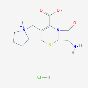 molecular formula C13H20ClN3O3S B193802 1-[[(6R,7R)-7-Amino-2-carboxy-8-oxo-5-thia-1-azabicyclo[4.2.0]oct-2-en-3-yl]methyl]-1-methylpyrrolidinium Chloride CAS No. 103121-85-3