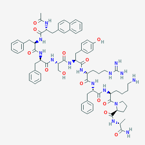 molecular formula C74H93N15O13 B019389 LHRH, N-Ac-3(2-Naphthyl)ala(1)-phe(2,3)-arg(6)-phe(7)-alanh2(10)- CAS No. 110014-25-0