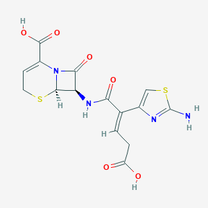 molecular formula C15H14N4O6S2 B193895 trans-Ceftibuten CAS No. 97519-40-9