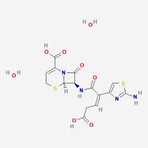molecular formula C15H18N4O8S2 B193917 Ceftibuten hydrate CAS No. 118081-34-8