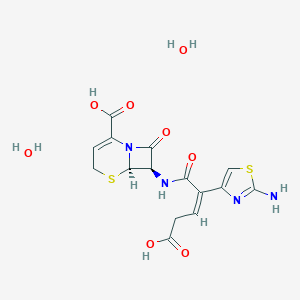 molecular formula C15H14N4O6S2. 2 H2O B193917 Ceftibuten dihydrate CAS No. 118081-34-8