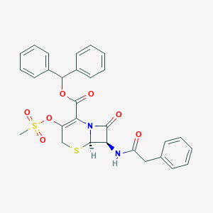 molecular formula C29H26N2O7S2 B193919 benzhydryl (6R,7R)-3-methylsulfonyloxy-8-oxo-7-[(2-phenylacetyl)amino]-5-thia-1-azabicyclo[4.2.0]oct-2-ene-2-carboxylate CAS No. 92096-37-2