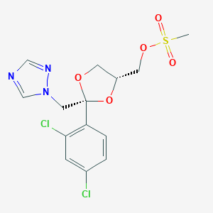 molecular formula C14H15Cl2N3O5S B193985 cis-2-(2,4-Dichlorophenyl)-2-(1H-1,2,4-triazol-1-ylmethyl)-1,3-dioxolan-4-ylmethyl methanesulphonate CAS No. 67914-86-7