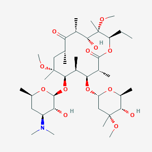 molecular formula C39H71NO13 B194055 (3R,4S,5S,6R,7R,9R,11R,12R,13S,14R)-6-[(2S,3R,4S,6R)-4-(二甲氨基)-3-羟基-6-甲基氧杂环-2-基]氧基-14-乙基-12-羟基-4-[(2R,4R,5S,6S)-5-羟基-4-甲氧基-4,6-二甲基氧杂环-2-基]氧基-7,13-二甲氧基-3,5,7,9,11,13-六甲基-氧杂环十四烷-2,10-二酮 CAS No. 128940-83-0