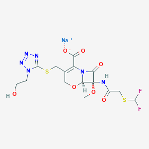 molecular formula C15H17F2N6O7S2. Na B194175 Flomoxef sodium CAS No. 92823-03-5