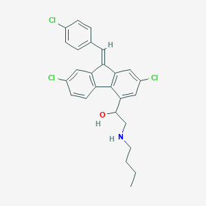 molecular formula C26H24Cl3NO B194210 2-(Butylamino)-1-{(9E)-2,7-dichloro-9-[(4-chlorophenyl)methylidene]-9H-fluoren-4-yl}ethan-1-ol CAS No. 355841-11-1