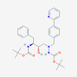 molecular formula C32H42N4O5 B194255 tert-Butyl 2-((2S,3S)-3-((tert-butoxycarbonyl)amino)-2-hydroxy-4-phenylbutyl)-2-(4-(pyridin-2-yl)benzyl)hydrazinecarboxylate CAS No. 198904-86-8