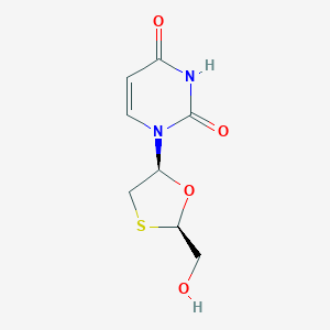 B194299 1-(2-(Hydroxymethyl)-1,3-oxathiolan-5-yl)pyrimidine-2,4(1H,3H)-dione, (2R,5S)- CAS No. 145986-07-8
