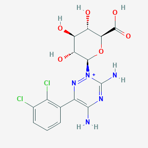 molecular formula C15H16Cl2N5O6+ B194312 Lamotrigine N2-glucuronide CAS No. 133310-19-7