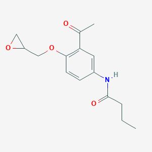 molecular formula C15H19NO4 B194327 N-(3-Acetyl-4-(oxiran-2-ylmethoxy)phenyl)butanamide CAS No. 28197-66-2