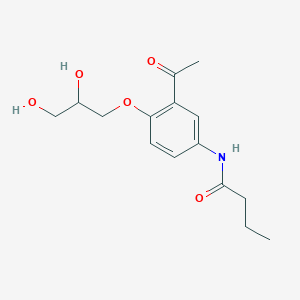 molecular formula C15H21NO5 B194328 N-(3-Acetyl-4-(2,3-dihydroxypropoxy)phenyl)butanamide CAS No. 96480-91-0