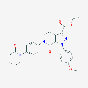 molecular formula C27H28N4O5 B194352 ethyl 1-(4-methoxyphenyl)-7-oxo-6-(4-(2-oxopiperidin-1-yl)phenyl)-4,5,6,7-tetrahydro-1H-pyrazolo[3,4-c]pyridine-3-carboxylate CAS No. 503614-91-3